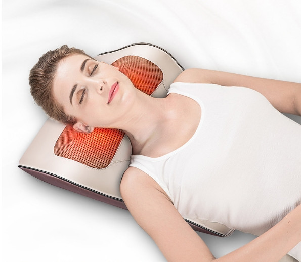 Масажер для шиї і спини Jinkairui R7-1 Mini Vibration Масажна подушка (6 кнопок 16 пальців), фото 1