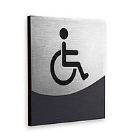Таблички на дверь туалета для инвалидов  - Нержавеющая сталь и дерево - "Jure" Design