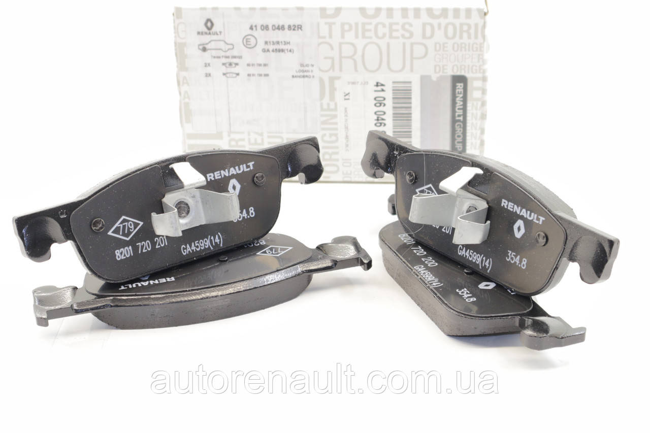 Передні гальмівні колодки на Рено Логан II 2012-> RENAULT (Оригінал) 410604682R