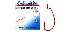 Гачок GAMAKATSU WORM OFFSET EWG RED № 01, 5шт