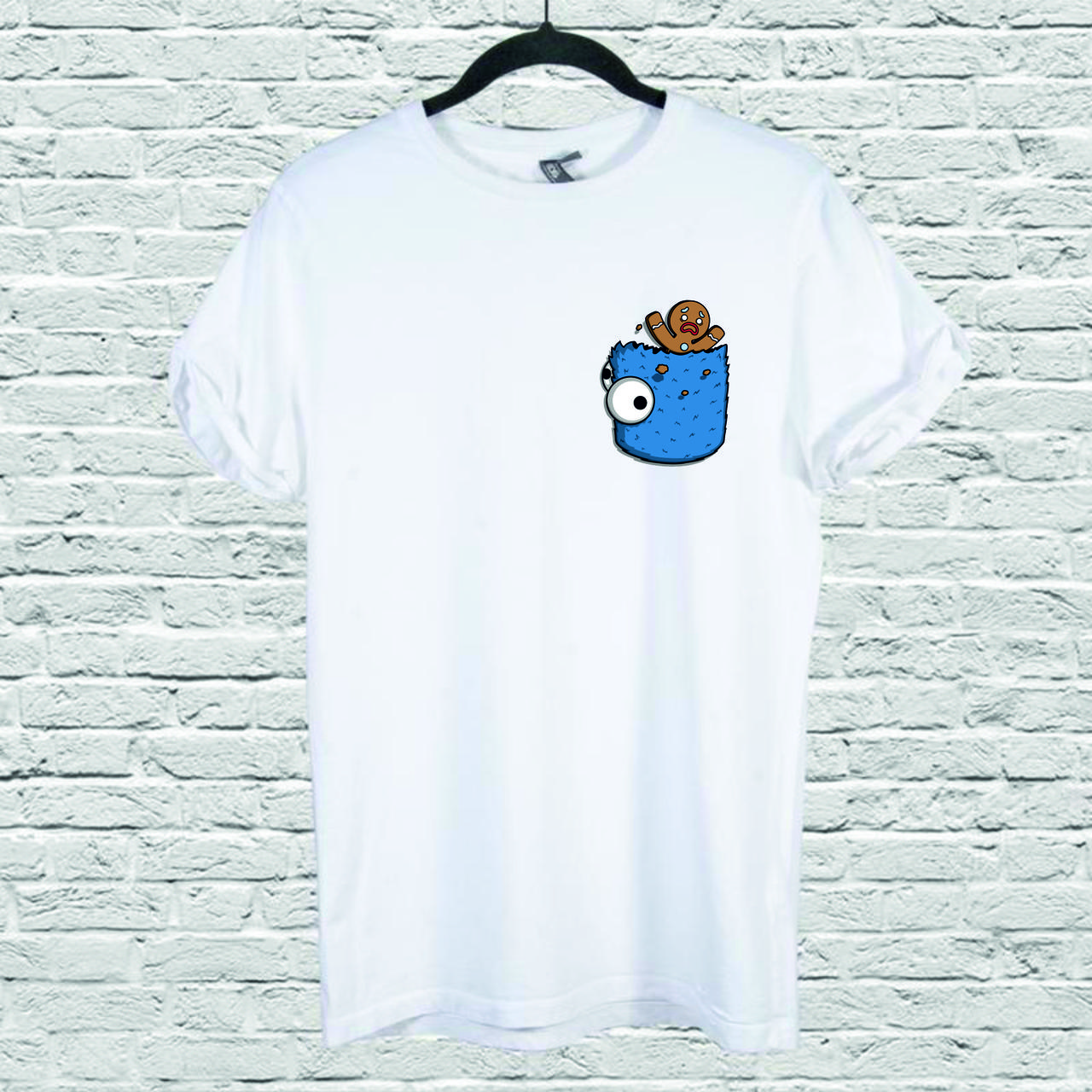 Футболка YOUstyle Om Nom Pocket 0027 XXL White, фото 1