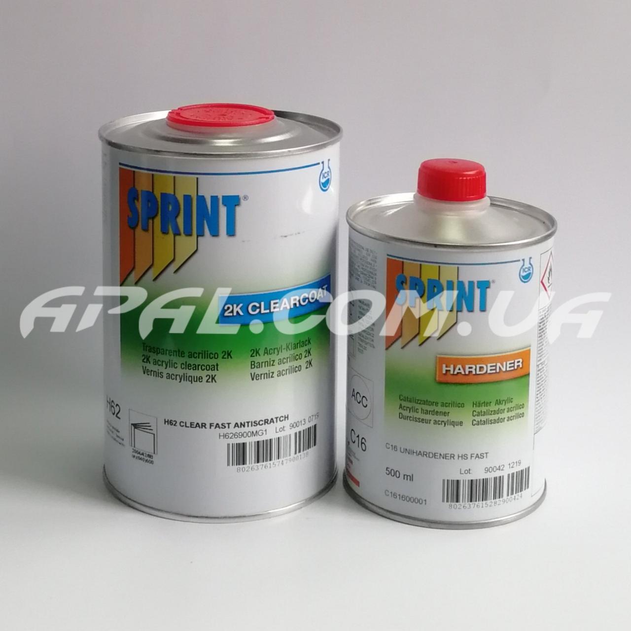 Sprint H62 2K CLEAR ANTI-SCRATCH 2:1 Лак акриловий, надстійкий до подряпин (1л) + затв. (0,5 л)