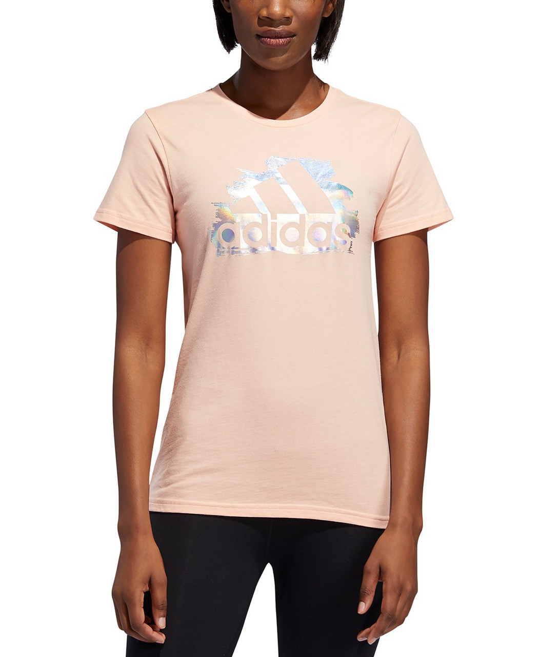 Жіноча футболка Adidas women's Cotton Printed-Logo T-Shirt ОРИГІНАЛ (розмір S) Glow Pink