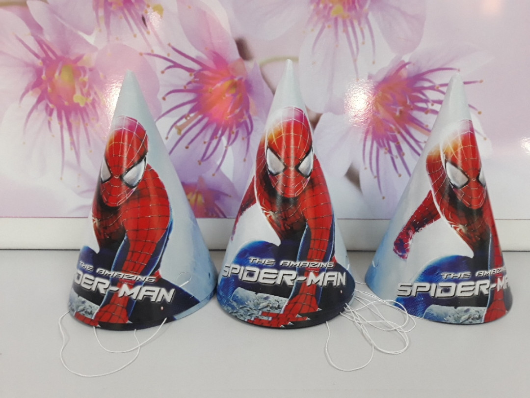 Ковпачок для дитячого свята з малюнком людина павук spider man, фото 1