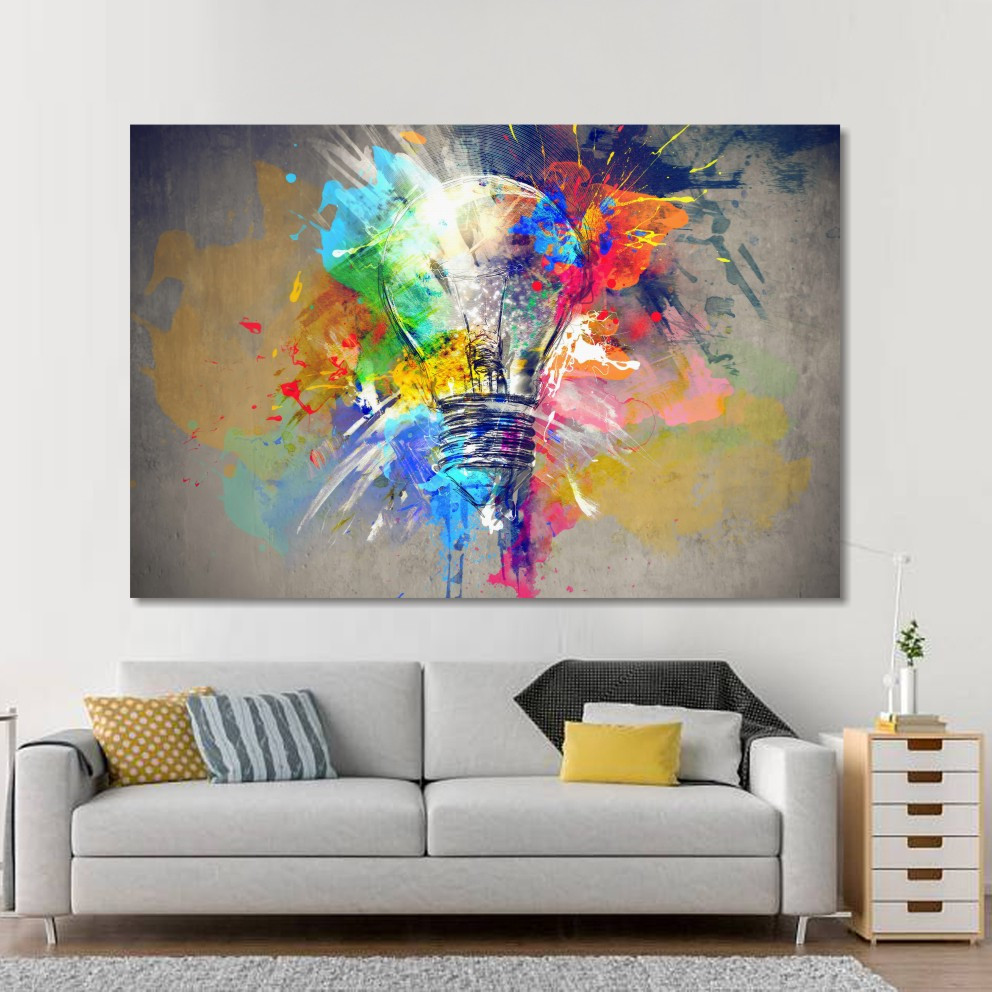 Модульна картина IDEAPRINT "Абстракція лампочка", фото 1