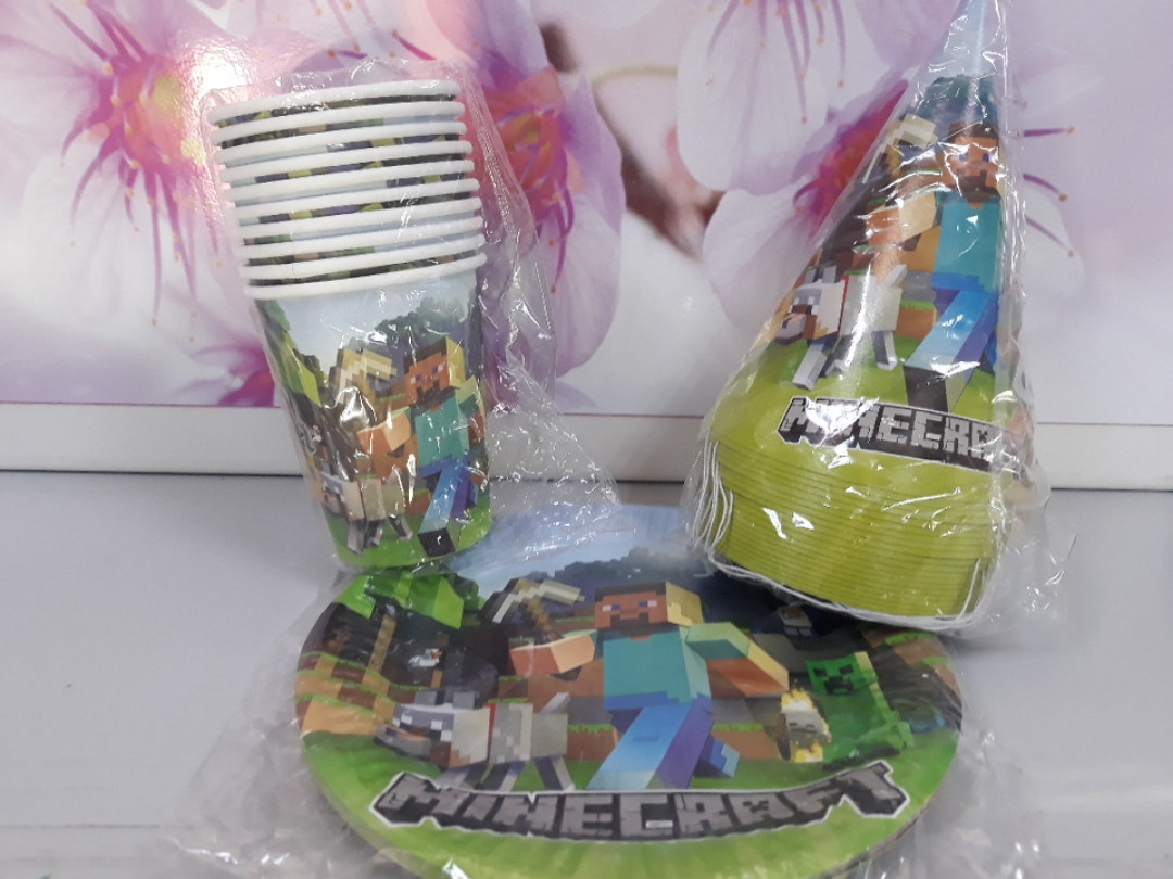 Набір посуду з малюнком minecraft, фото 1