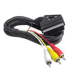 Кабель SCART-3RCA з перемикачем на 1.5 м