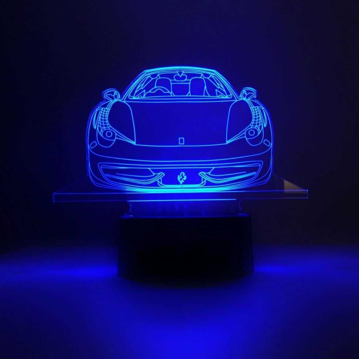 3D світильник з пультом і акумулятором 3D Lamp Феррарі (LP-18245)