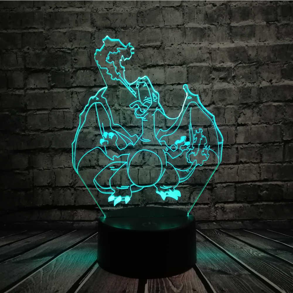 3D світильник з пультом і акумулятором 3D Lamp Покемон Чариард (LP-18237)