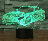 3D світильник з пультом і акумулятором 3D Lamp Мерседес (LP-18229), фото 5