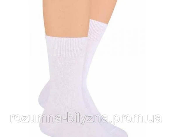 Шкарпетки чоловічі білого кольору. ТМ Steven. 38-40. 41-43. 44-46
