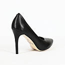 Жіночі елегантні чорні шкіряні туфлі на шпильці, фото 3