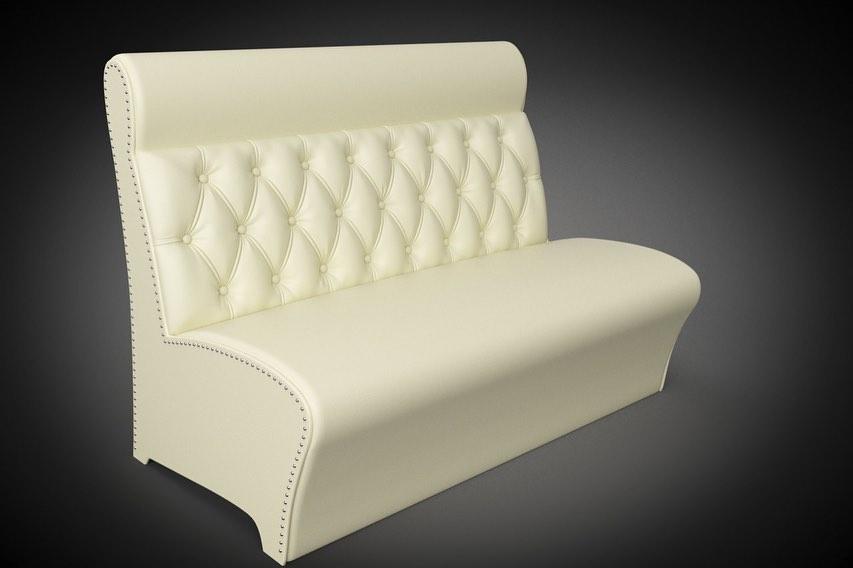 Прямий диван Sentenzo Лассо білий з високою спинкою кожзам, фото 1