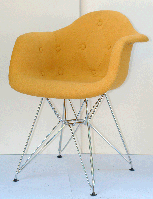 Кресло Leon Soft CH-ML желтый W-4 на металлических хромированных ножках,Eames DAR Armchair