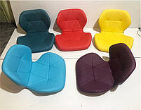 Стілець Invar CH-Base шкірозамінник сірий 35 з регулюванням висоти, на круглій хромованій металевій опорі, фото 2