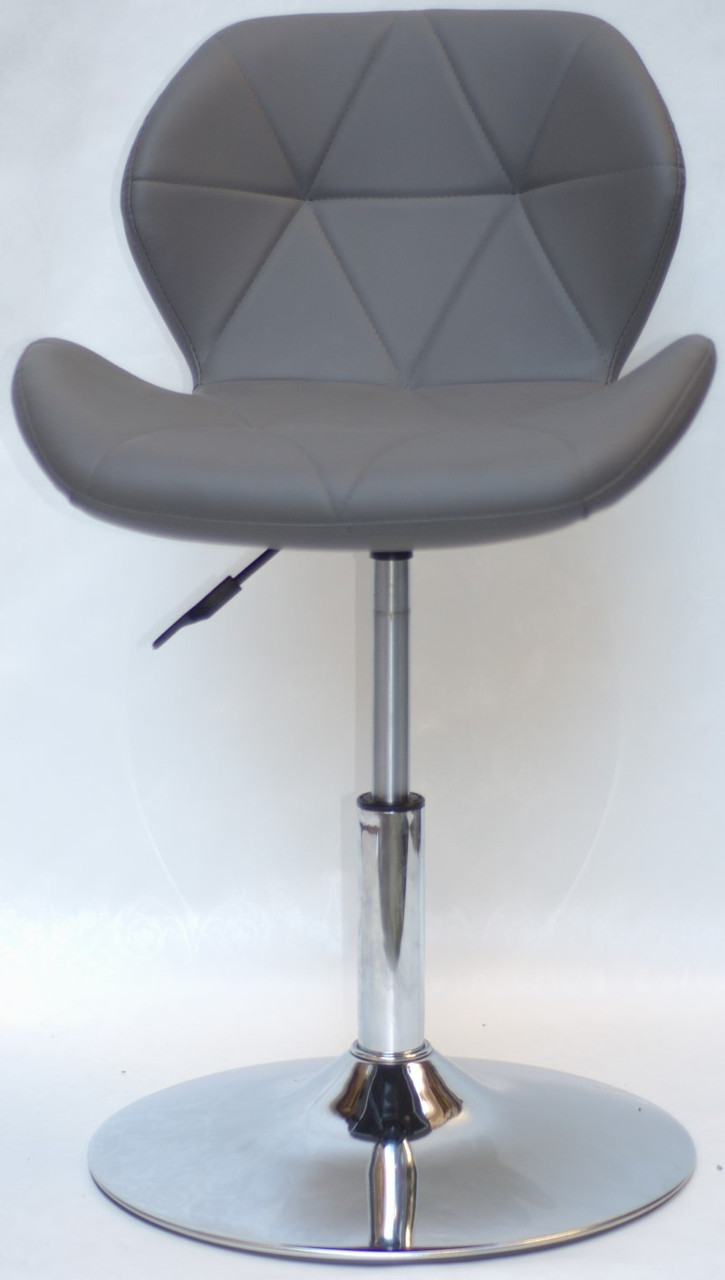 Стілець Invar CH-Base сірий 21 з регулюванням висоти, на круглій хромованій металевій опорі, фото 1