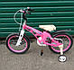 Детский облегченный велосипед Crosser Magnezium Bike SPACE 14" Крылья, боковые колес,звоночек розовый, фото 2