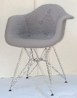 Кресло Leon Soft CH-ML серый W-16 на металлических хромированных ножках,Eames DAR Armchair