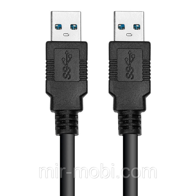 Кабель PowerPlant USB 3.0 AM – AM, 1.5м, черный