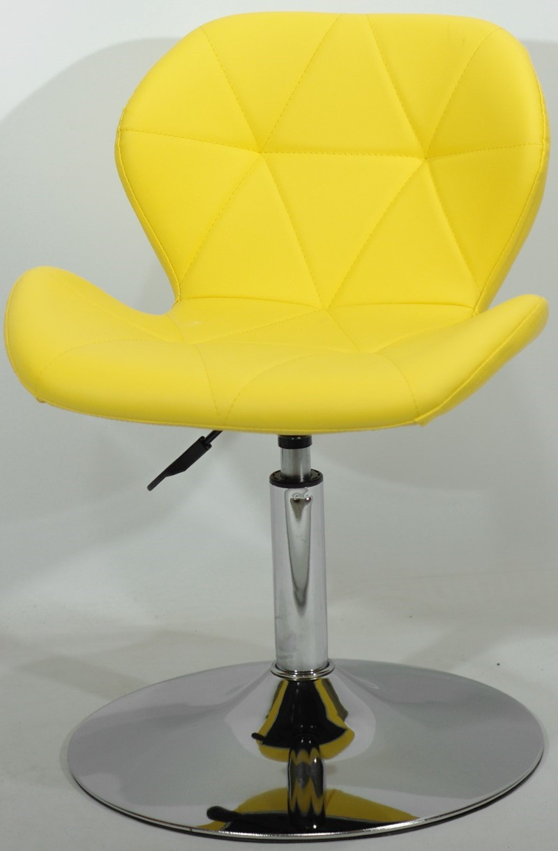 Стілець Invar CH-Base шкірозамінний 12 з регулюванням висоти, на круглій хромованій металевій опорі, фото 1