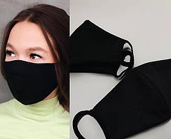 Маска багаторазова бавовняна чорна