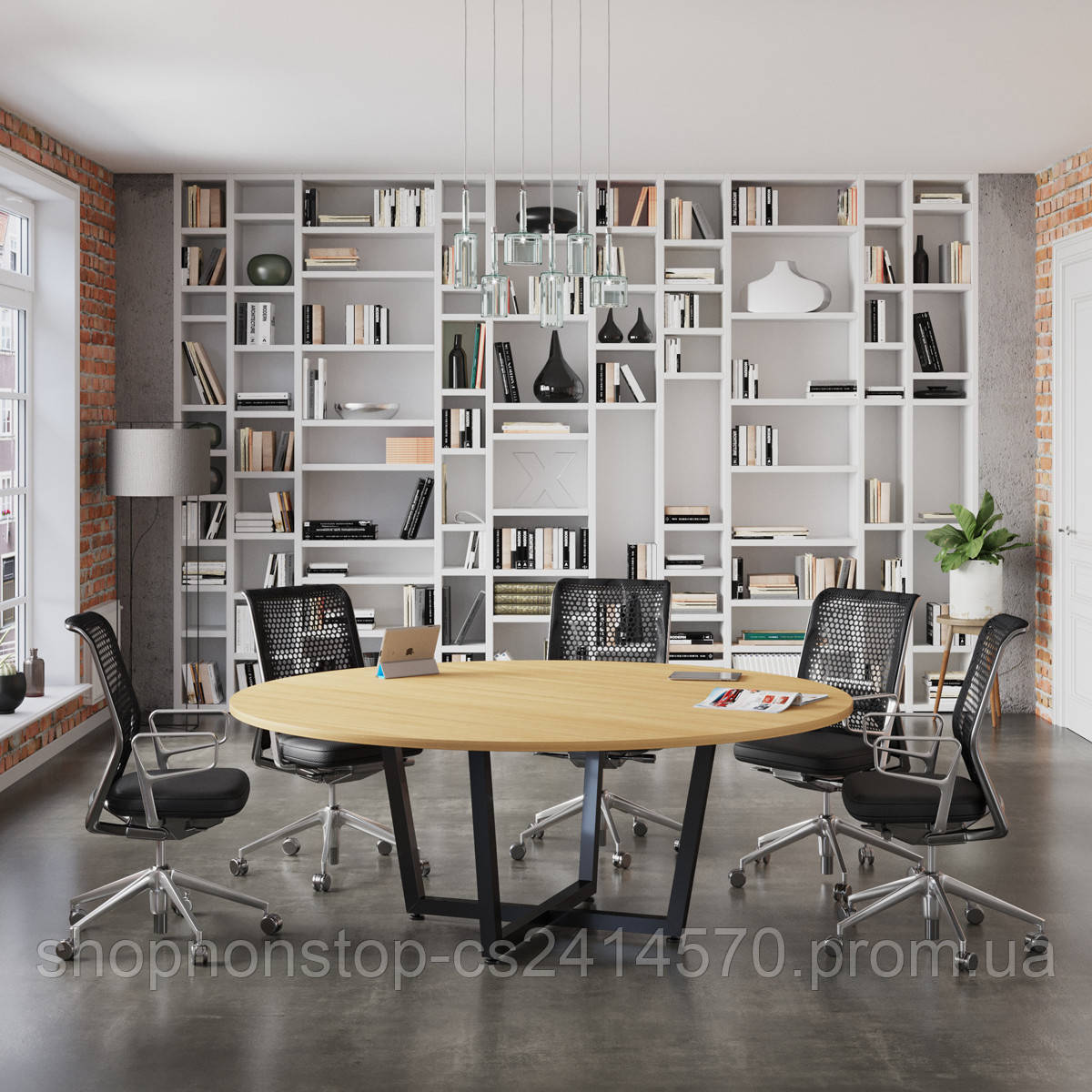 Стіл для переговорів лофт D-2000 Loft design Дуб Борас