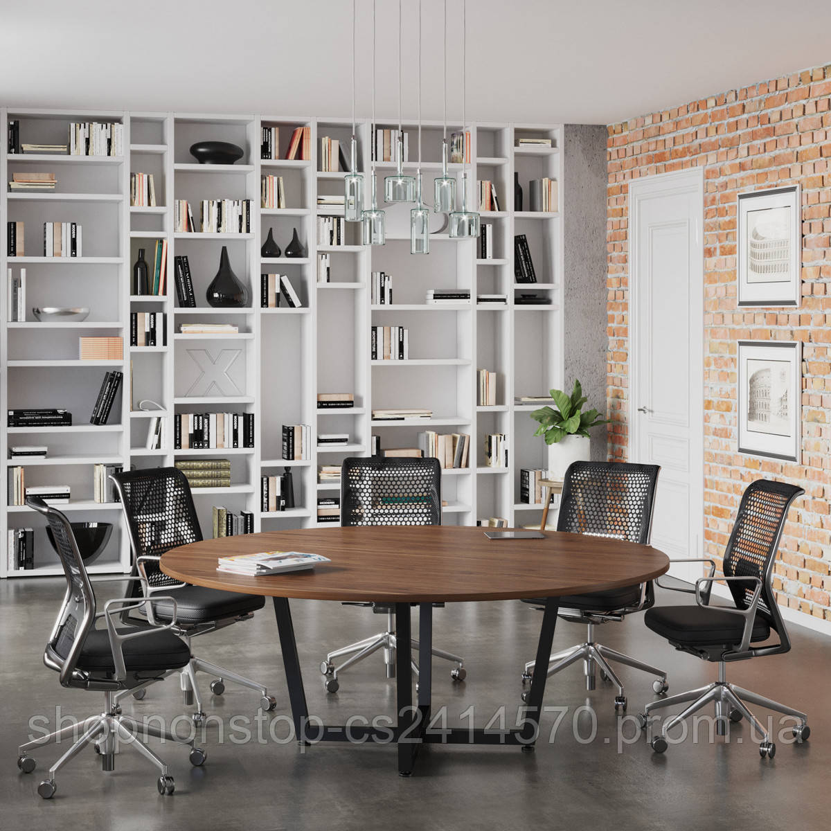 Стіл для переговорів лофт D-2000 Loft design Горіх Модена