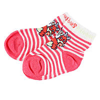 Яркие детские носки для девочки с принтом алым сердечком 0-2 BRUMS Италия 131ICLJ002 Розовый