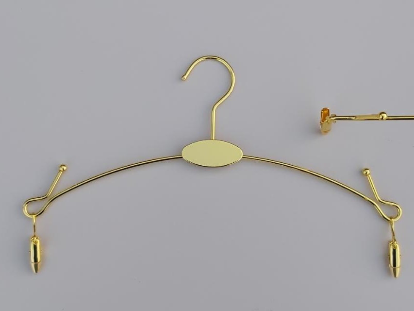 Плічка вішалки металеві для нижньої білизни золотого кольору, 28 см