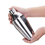 Шейкер барний для коктейлів сталевий Cobbler 750 мл (LB-18278), фото 3