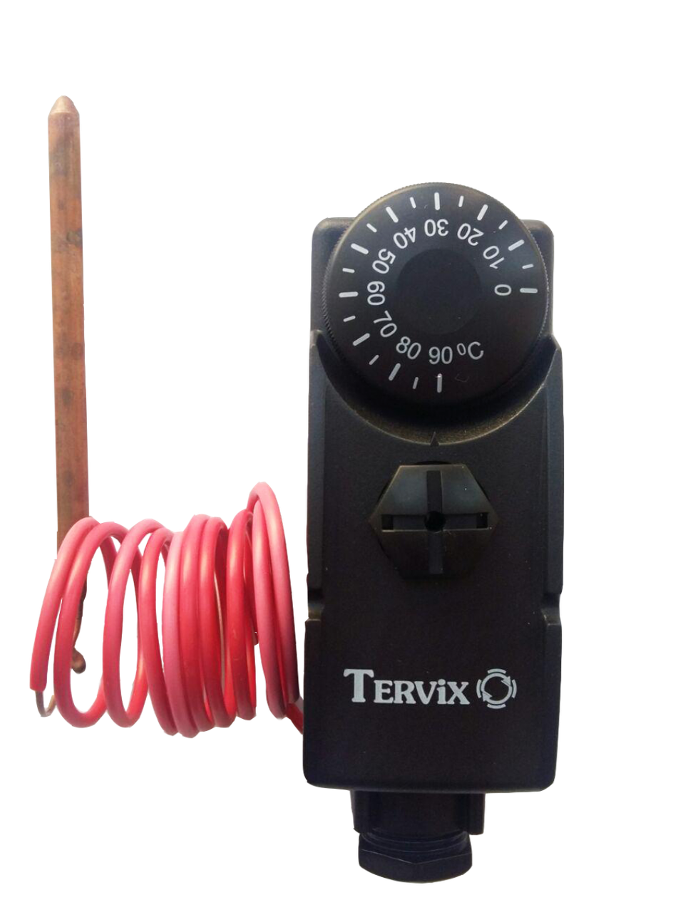 Терморегулятор капілярний 1000 мм 0-90°С Tervix Pro Line 103010 чорний з виносним датчиком 1000 мм 103010