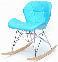 Кресло качалка Invar Rack Eames RAR голубой 52, Charles Eames Rocker Shell, код: 9940