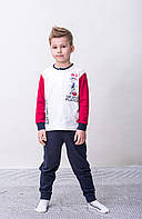 Удобная детская пижама для мальчика с принтом льва-баскетболиста BRUMS Италия 133BFML002 красныйСиний белый