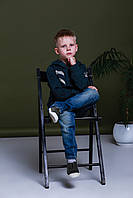 Демисезонные детские джинсы для мальчика с потертостями BRUMS Италия 143BFBF007 синий 98.Топ! 116