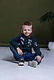Демісезонні дитячі джинси для хлопчика з потертостями BRUMS Італія 143BFBF007 синій, фото 2