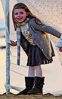 Теплый детский кардиган для девочки на пуговицах BRUMS Италия 143BGHC005 серый 116.Топ! 134