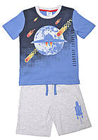 Летняя детская пижама для мальчика с рисунком космической тематикой Tobogan Испания 19177003 Голубой 98.Топ!