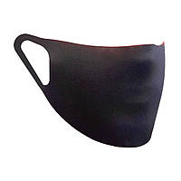 Чорна обтисла маска для обличчя з неопрену багаторазова з принтом