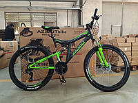 Спортивний велосипед 26 дюймів Azimut Power Shimano рама 19.5" чорно-зелений