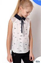 Ошатна дитяча блузка для дівчинки Mevis Україна 3181 Білий 122 см  ⁇  Шкільна форма для дівчаток