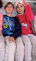 Трикотажная детская пижама для мальчика с рисунком футбольной тематикой Tobogan Испания 88008 Синий 164.Топ!
