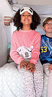 Теплая детская пижама для девочки с начесом с принтом мишек Tobogan Испания 88305 Серый 164