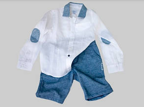 Ошатна дитяча сорочка для хлопчика BABY A Італія A0828SH Білий 110