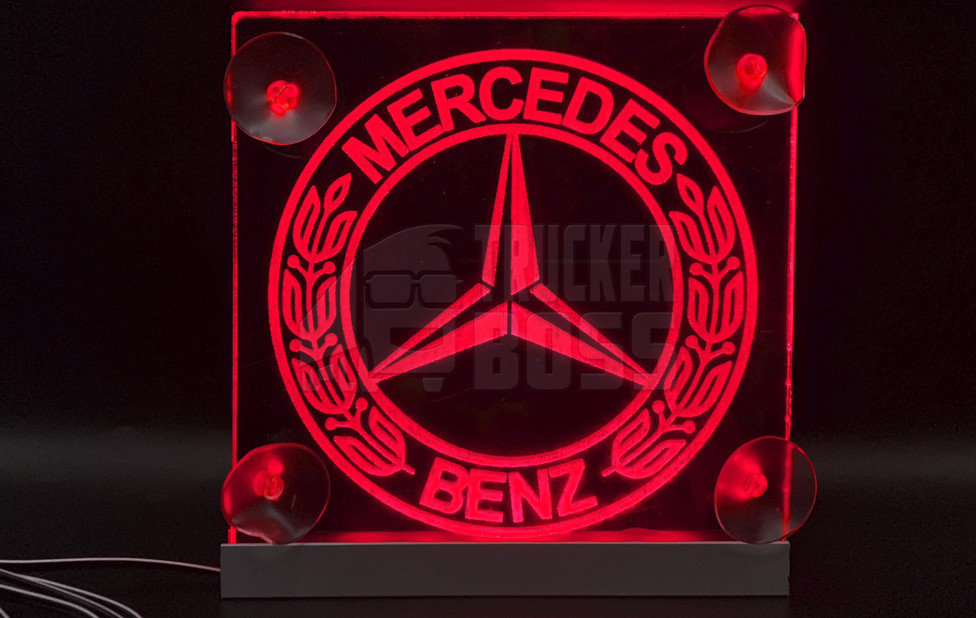 Комплект світлодіодних табличок на лобове скло MERCEDES 15x15 см 2 шт 24v Червоні