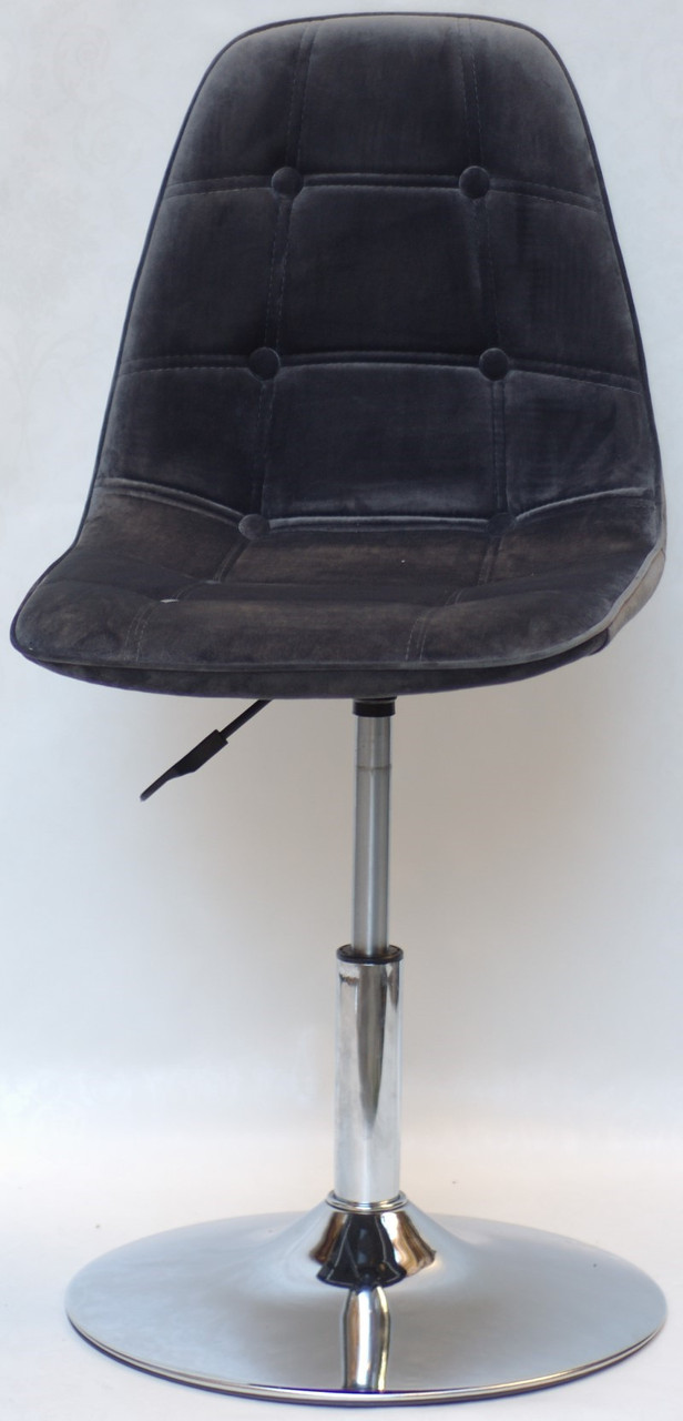 Стілець Alex CH-Base велюр сірий В-3 з регулюванням висоти 42 — 57 см на металевому млинці, без підніжки 9489, фото 1