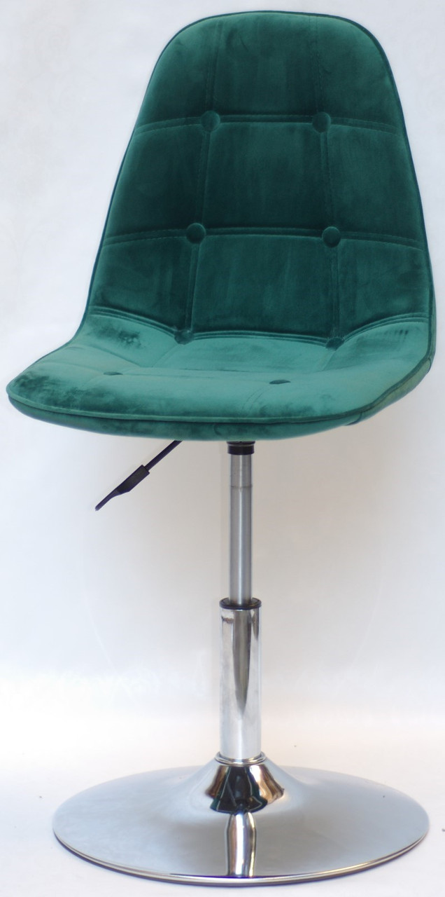 Стілець Alex CH-Base велюр зелений В-5 з регулюванням висоти 42 — 57 см на металевому млинці, без підніжки 9490, фото 1