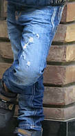 Демисезонные детские джинсы для мальчика с дырками Antonio Morato Италия MKDT00020 синий 110