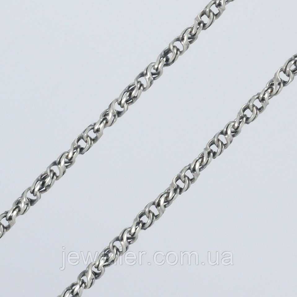 Срібний ланцюжок "Струмочок - Венеція" круглий чорнений 3 мм, 50 см