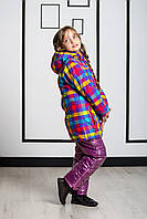 Яркая лыжная детская куртка для девочки BRUGI Италия YK4M Красный ӏ Верхняя одежда для девочек 122