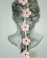 Детская заколка для волос для девочки Лента для вплетения в косу с цветочками заколка для волос ручной